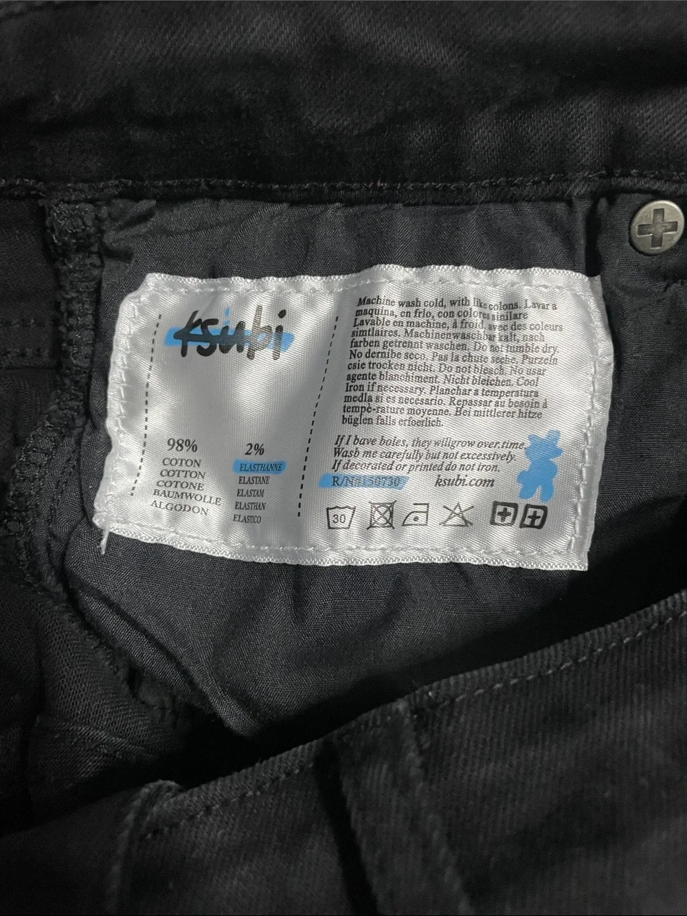 Men’s Ksubi Black Distressed Slim Jeans